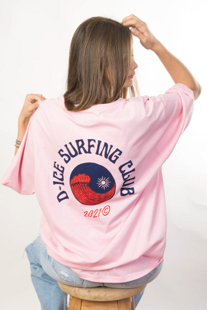 D-ICE Surf oversized T in Soft Pink