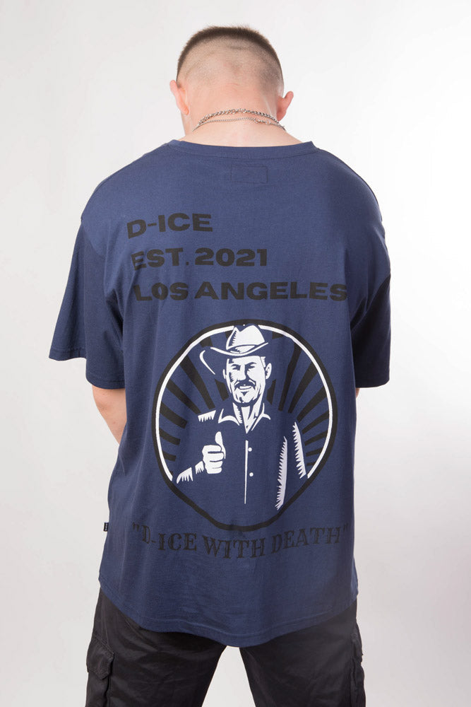 D-ICE Cowboy oversized T in Navy